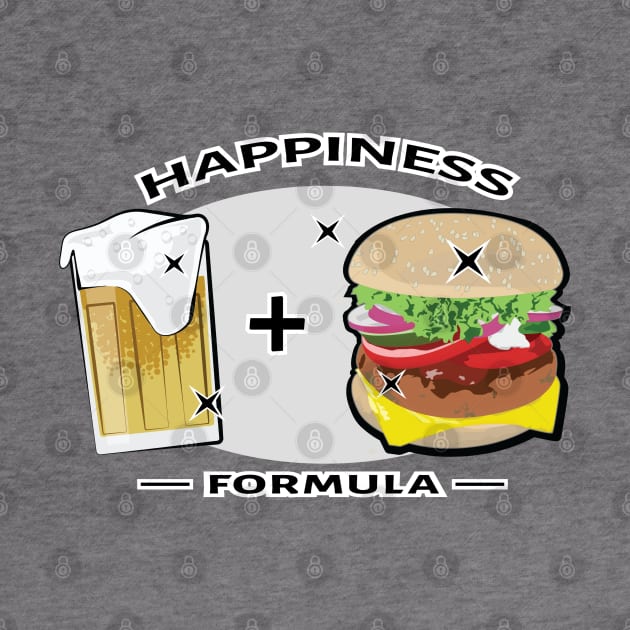 Happiness Formula - Beer And Burger - Funny by DesignWood Atelier